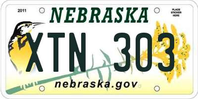 NE license plate XTN303