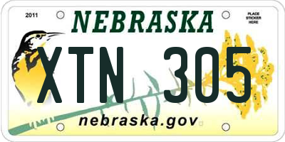 NE license plate XTN305