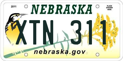 NE license plate XTN311