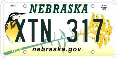 NE license plate XTN317