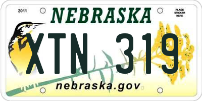 NE license plate XTN319