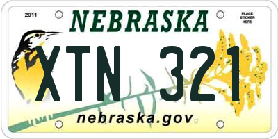 NE license plate XTN321