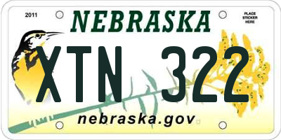NE license plate XTN322