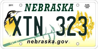 NE license plate XTN323