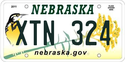 NE license plate XTN324