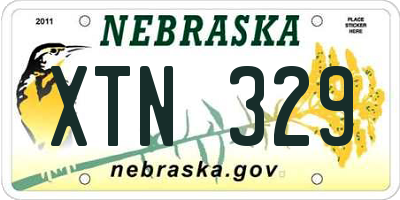NE license plate XTN329