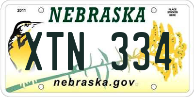 NE license plate XTN334