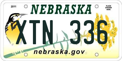 NE license plate XTN336