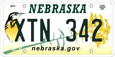 NE license plate XTN342