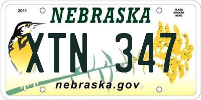 NE license plate XTN347