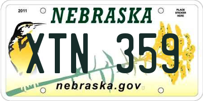 NE license plate XTN359