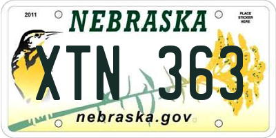 NE license plate XTN363