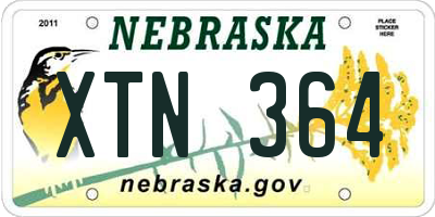 NE license plate XTN364