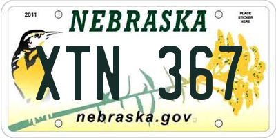 NE license plate XTN367