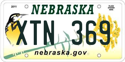 NE license plate XTN369