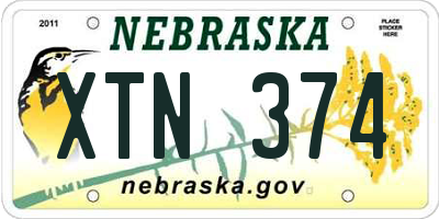 NE license plate XTN374