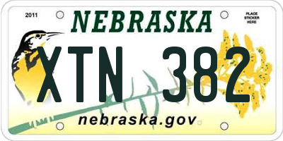 NE license plate XTN382
