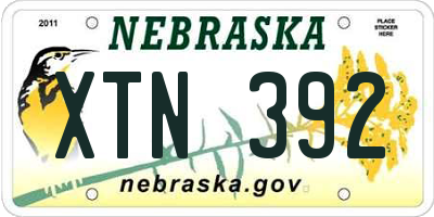 NE license plate XTN392