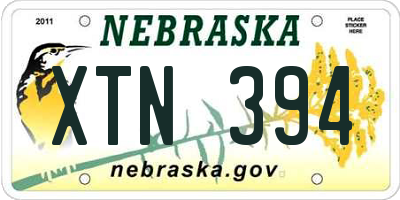 NE license plate XTN394