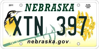 NE license plate XTN397