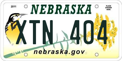 NE license plate XTN404