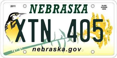 NE license plate XTN405