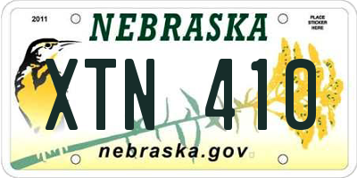 NE license plate XTN410