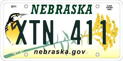 NE license plate XTN411