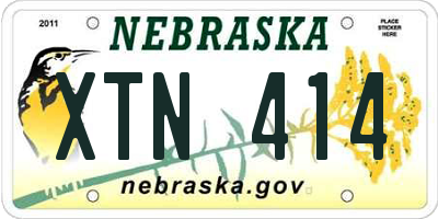 NE license plate XTN414