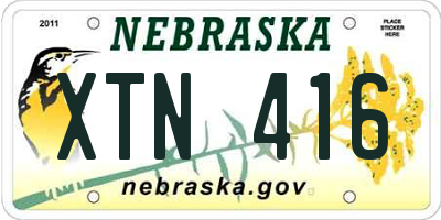 NE license plate XTN416