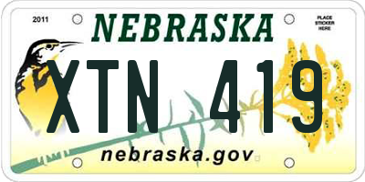 NE license plate XTN419