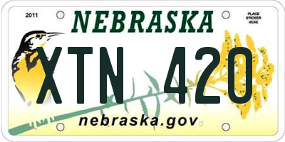 NE license plate XTN420