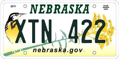 NE license plate XTN422