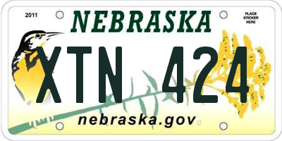 NE license plate XTN424