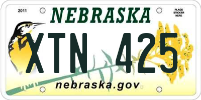 NE license plate XTN425