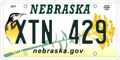 NE license plate XTN429