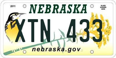 NE license plate XTN433