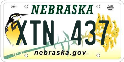 NE license plate XTN437