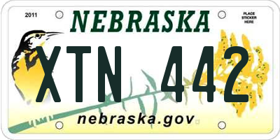 NE license plate XTN442