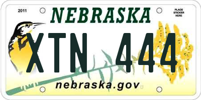 NE license plate XTN444