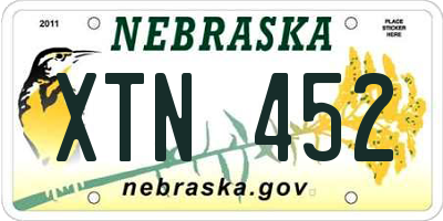 NE license plate XTN452