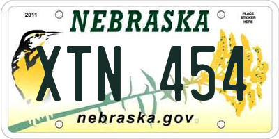 NE license plate XTN454
