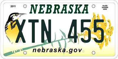 NE license plate XTN455