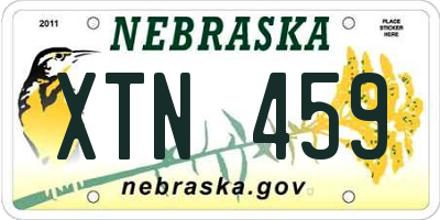 NE license plate XTN459