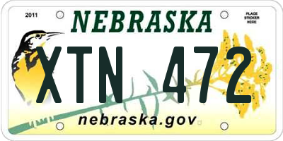 NE license plate XTN472