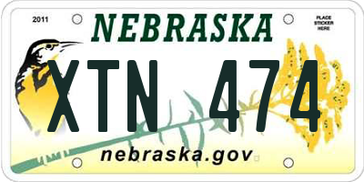 NE license plate XTN474