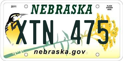 NE license plate XTN475