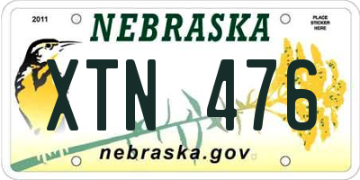 NE license plate XTN476