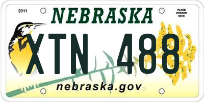 NE license plate XTN488