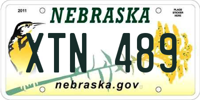 NE license plate XTN489